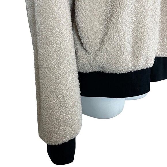 Fabletics Womens Dream Polar Fleece Teddy Ivory 1/4 Zip Jacket Sweatshirt sz L - Picture 4 of 16